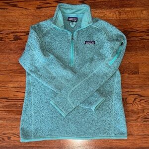 Patagonia Women's Teal Quarter-Zip Sweater size medium